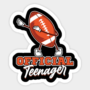 Official Teenager 13th Birthday Dabbing football Sticker